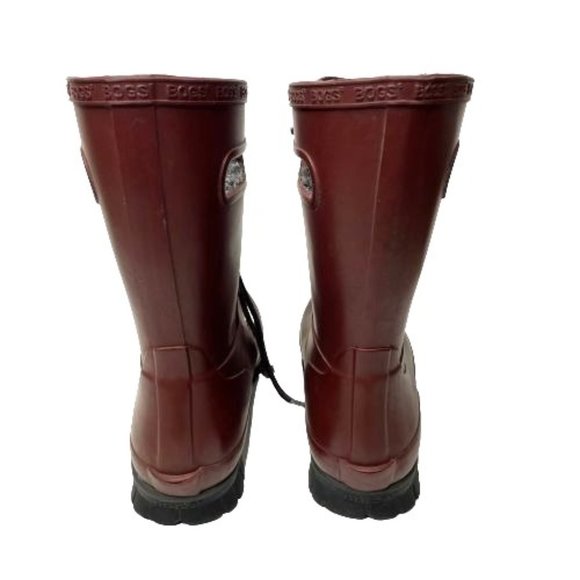 Bogs Women's Burgundy Red Amanda II Lace Insulated Waterproof Rain Boots Size 7 - Picture 6 of 9